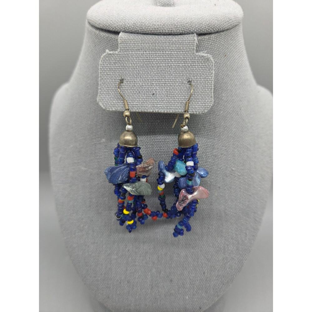 Hand crafted Native Style Colorful Beaded Earrings